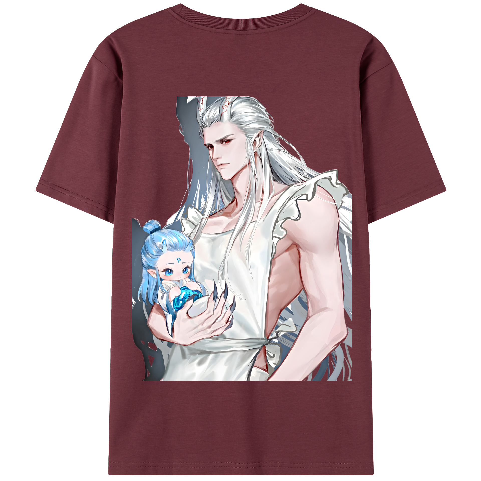 （画像用） Ne Zha 2 ナタ 魔童の大暴れ 綿100％半袖Tシャツ（背面プリント）